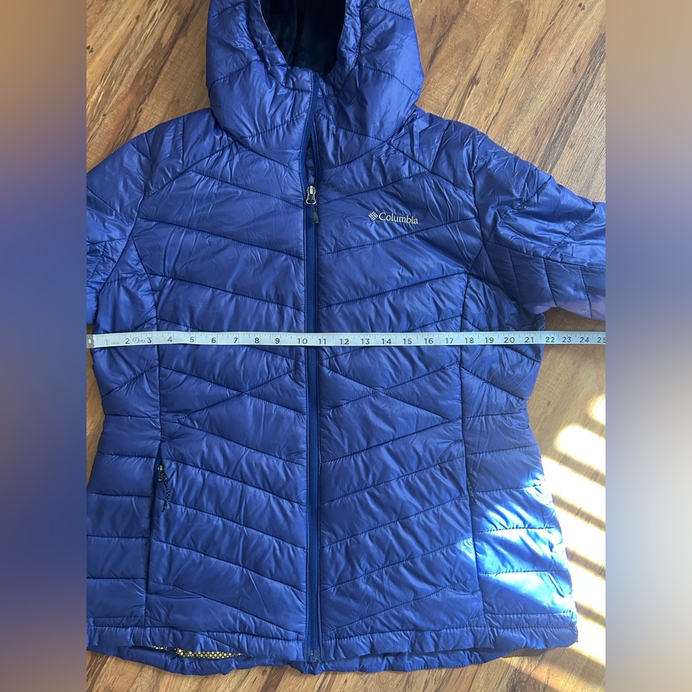 Columbia Joy Peak Mid Hooded Omni Heat Jacket Royal Blue Womens Size XL - Picture 7 of 8